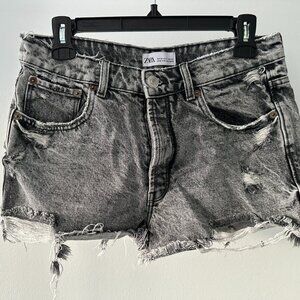 Zara Distressed Denim Shorts